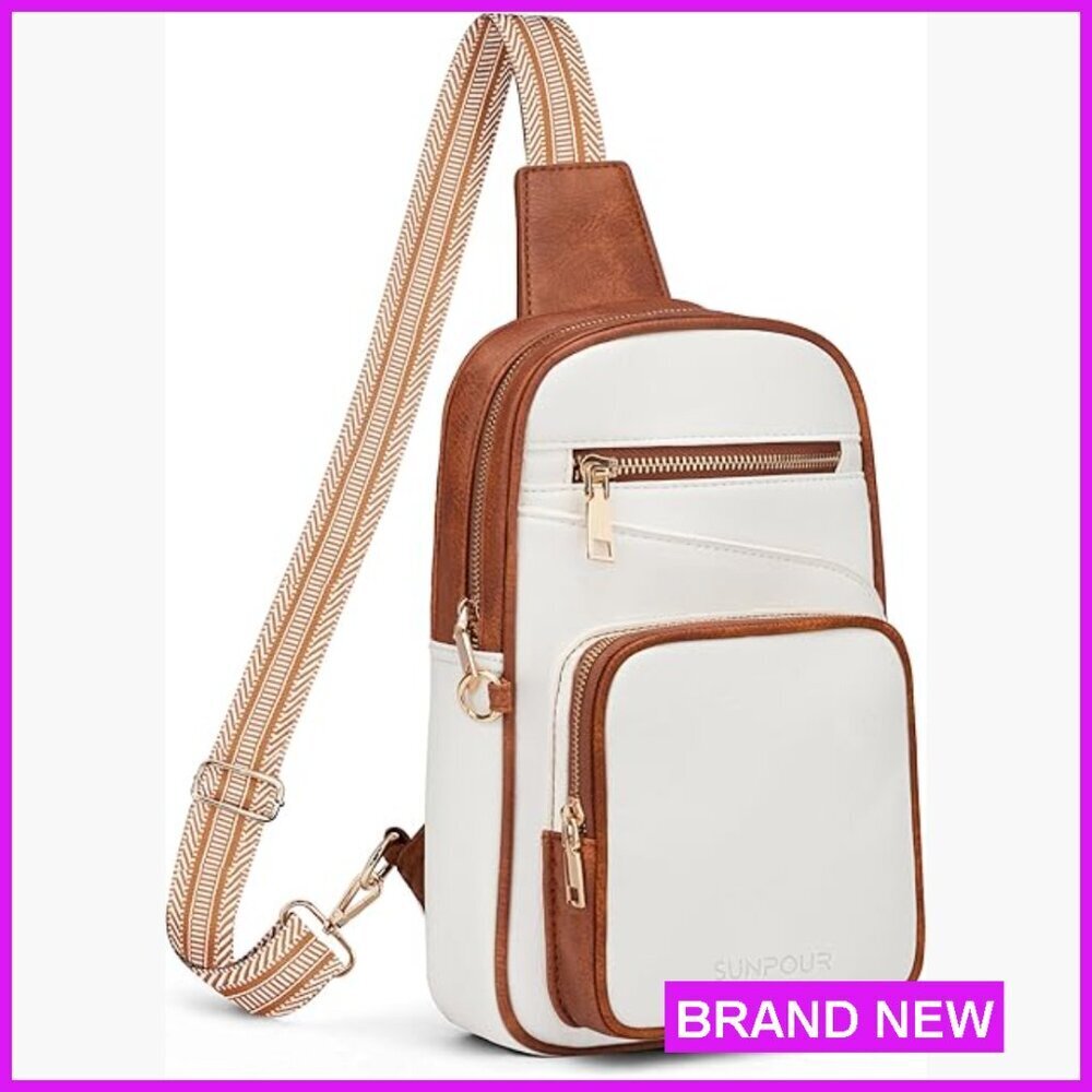 Vegan Leather Crossbody Sling Bag RFID Anti-Theft Travel Purse Multi-Pocket